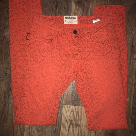 Jean ZADIG & VOLTAIRE Darkside All Over - Taille 27 US (37 FR) - Gris Imprimé - Occasion Très Bon état